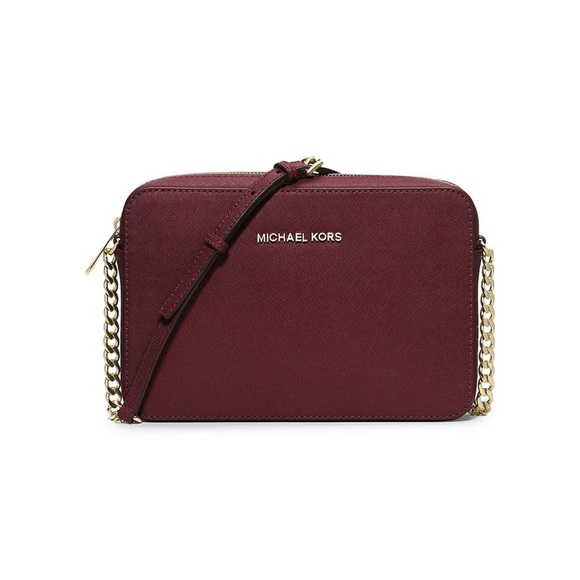 Michael Kors Jet Set Large East West Crossbody, Merlot with gold tones,like new✨ - Picture 3 of 12